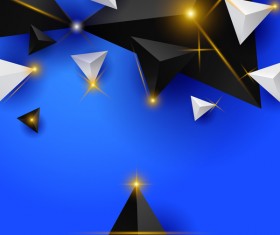 Shiny stars light with triangle abstract background vector 11