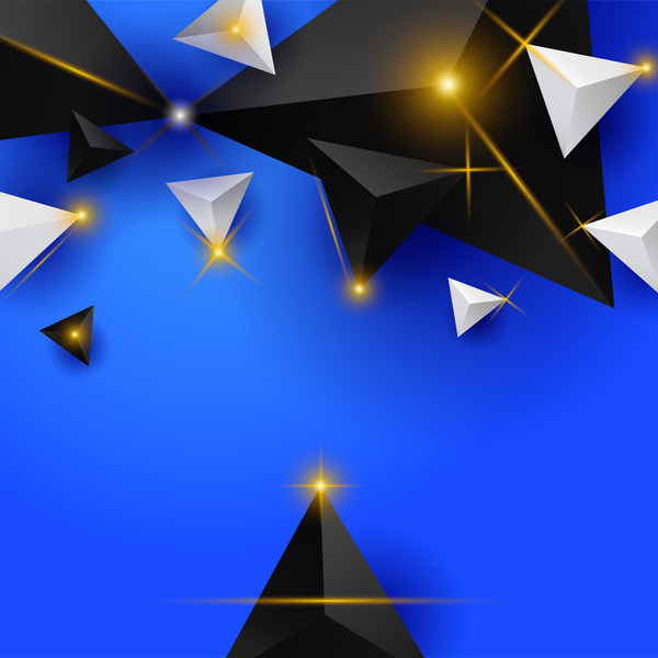 Shiny stars light with triangle abstract background vector 11