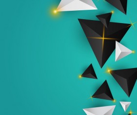 Shiny stars light with triangle abstract background vector 13