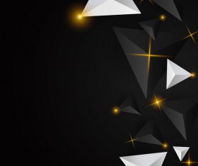 Shiny stars light with triangle abstract background vector 14