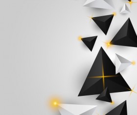 Shiny stars light with triangle abstract background vector 15