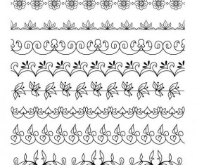 Simple floral ornaments borders vector 01