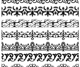 Simple floral ornaments borders vector 02