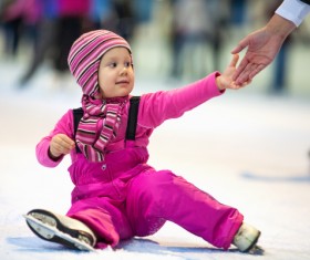 Skate fall down child Stock Photo
