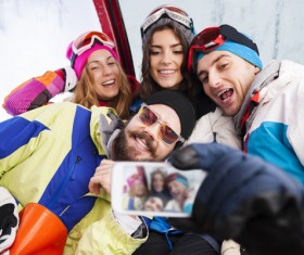 Skier selfie Stock Photo