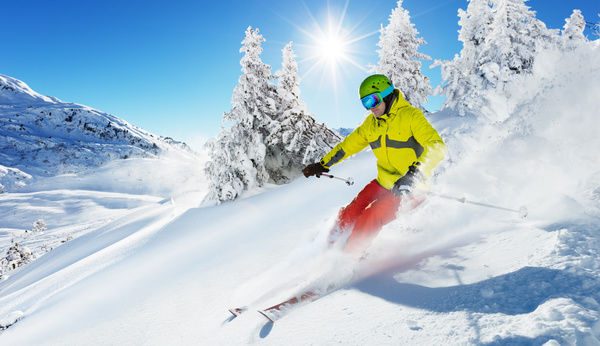 Snow slope skiers Stock Photo 01 free download