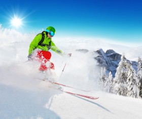Snow slope skiers Stock Photo 02