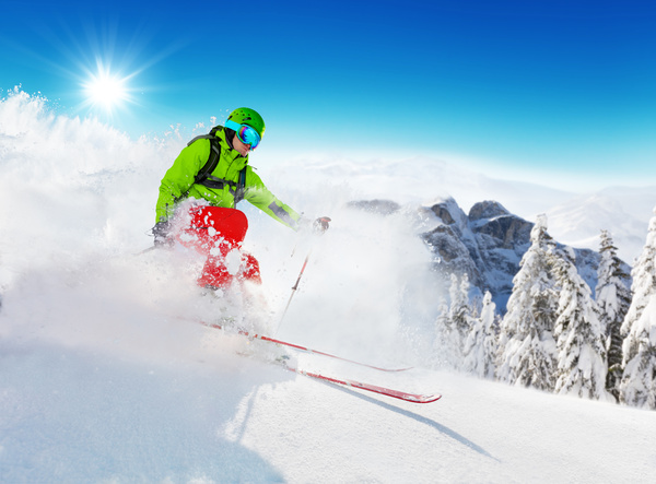 Snow slope skiers Stock Photo 02