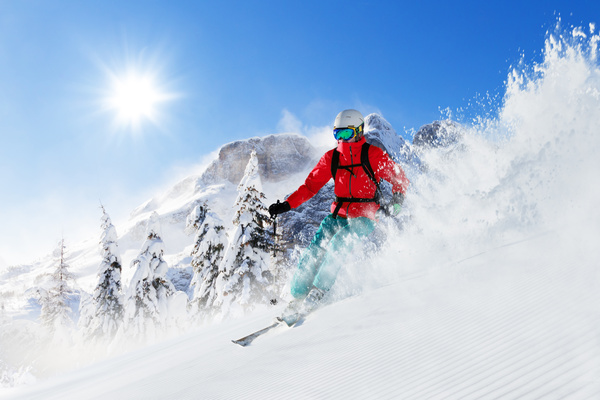 Snow slope skiers Stock Photo 03