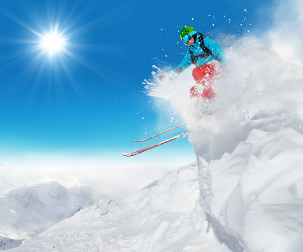 Snow slope skiers Stock Photo 07
