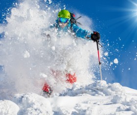 Snow slope skiers Stock Photo 08