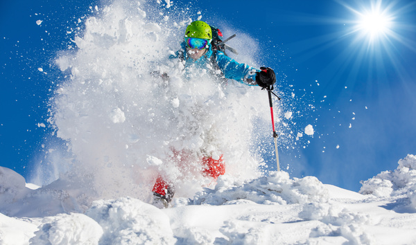 Snow slope skiers Stock Photo 08