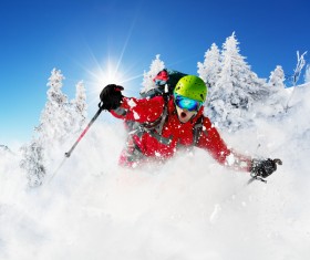 Snow slope skiers Stock Photo 09