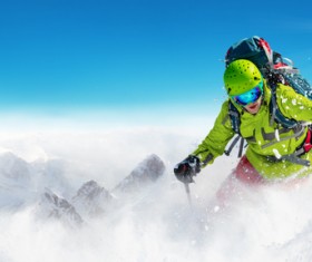 Snow slope skiers Stock Photo 10