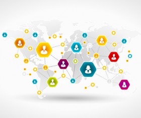 Social concept business template design vector 07