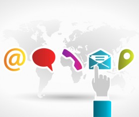 Social icon with hand design vector