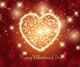 Sparkle heart valentines day background vector