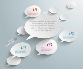 Speech bubble with white infographic template vector