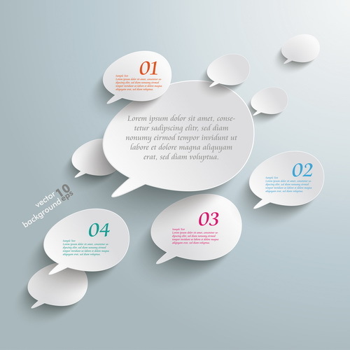 Speech bubble with white infographic template vector