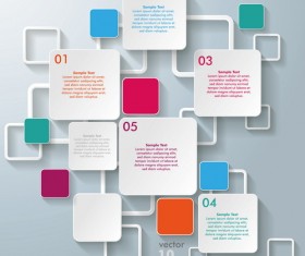 Square modern infographic template vector 01