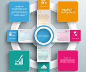 Square modern infographic template vector 02
