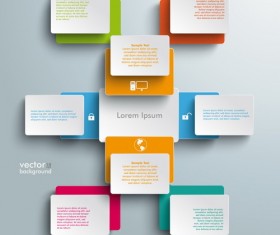 Square modern infographic template vector 04