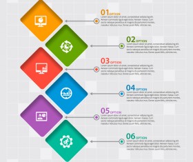 Square option infographic vector template