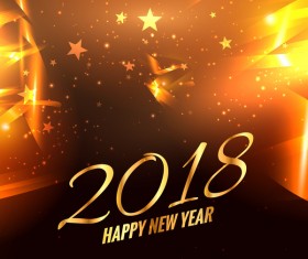 Stars with 2018 new year background modern design vector