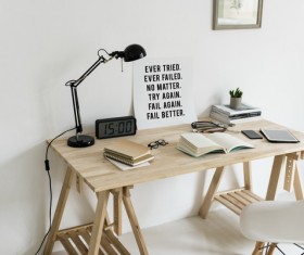 Student home writing desk Stock Photo