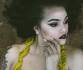 Stylish woman with strong make up style Stock Photo