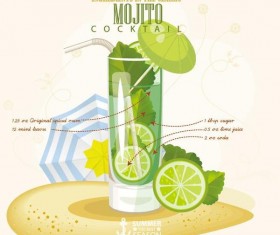 Summer season cocktails poster design vectors 02