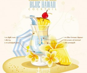 Summer season cocktails poster design vectors 04