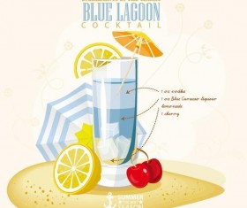 Summer season cocktails poster design vectors 05