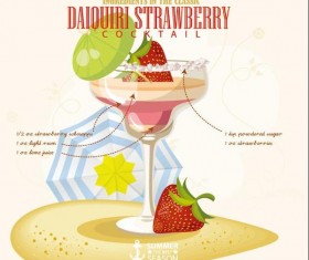 Summer season cocktails poster design vectors 07