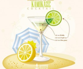 Summer season cocktails poster design vectors 08
