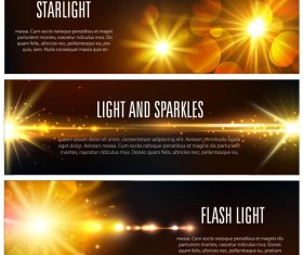 Sunlight with brown banners vectors