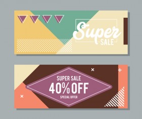 Super sale discount banner template vectors 01