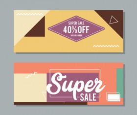 Super sale discount banner template vectors 02