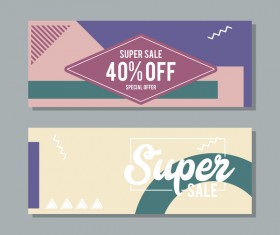 Super sale discount banner template vectors 04