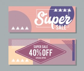 Super sale discount banner template vectors 05