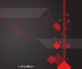 Tech background red with black vector