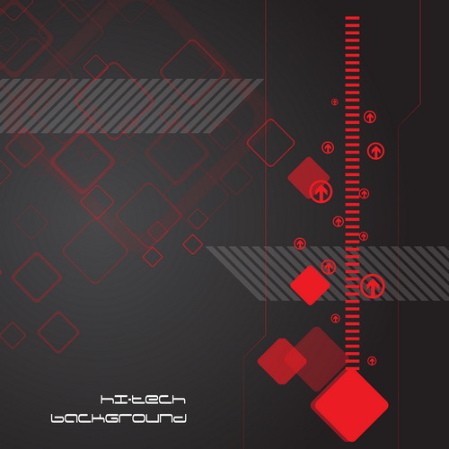 Tech background red with black vector