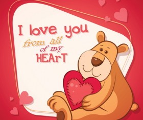 Teddy bear with Valentine card vector