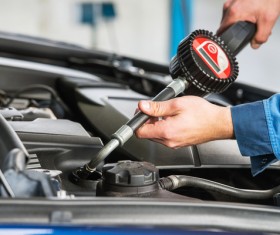 Testing gear oil Stock Photo