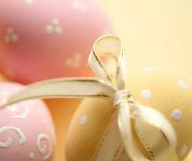 Tie ribbon yellow Easter egg Stock Photo 01