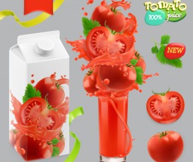 Tomato vegetables splash of juice vector