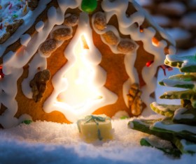 Translucent Christmas cookies house Stock Photo