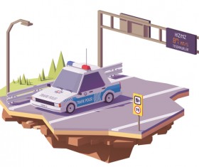 Turkey police car on the highway vector