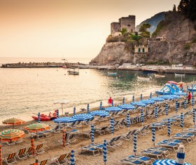 Umbrellas on the beach Stock Photo 01