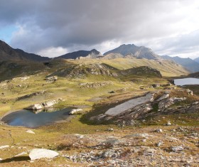 Undulating mountains and natural scenery Stock Photo